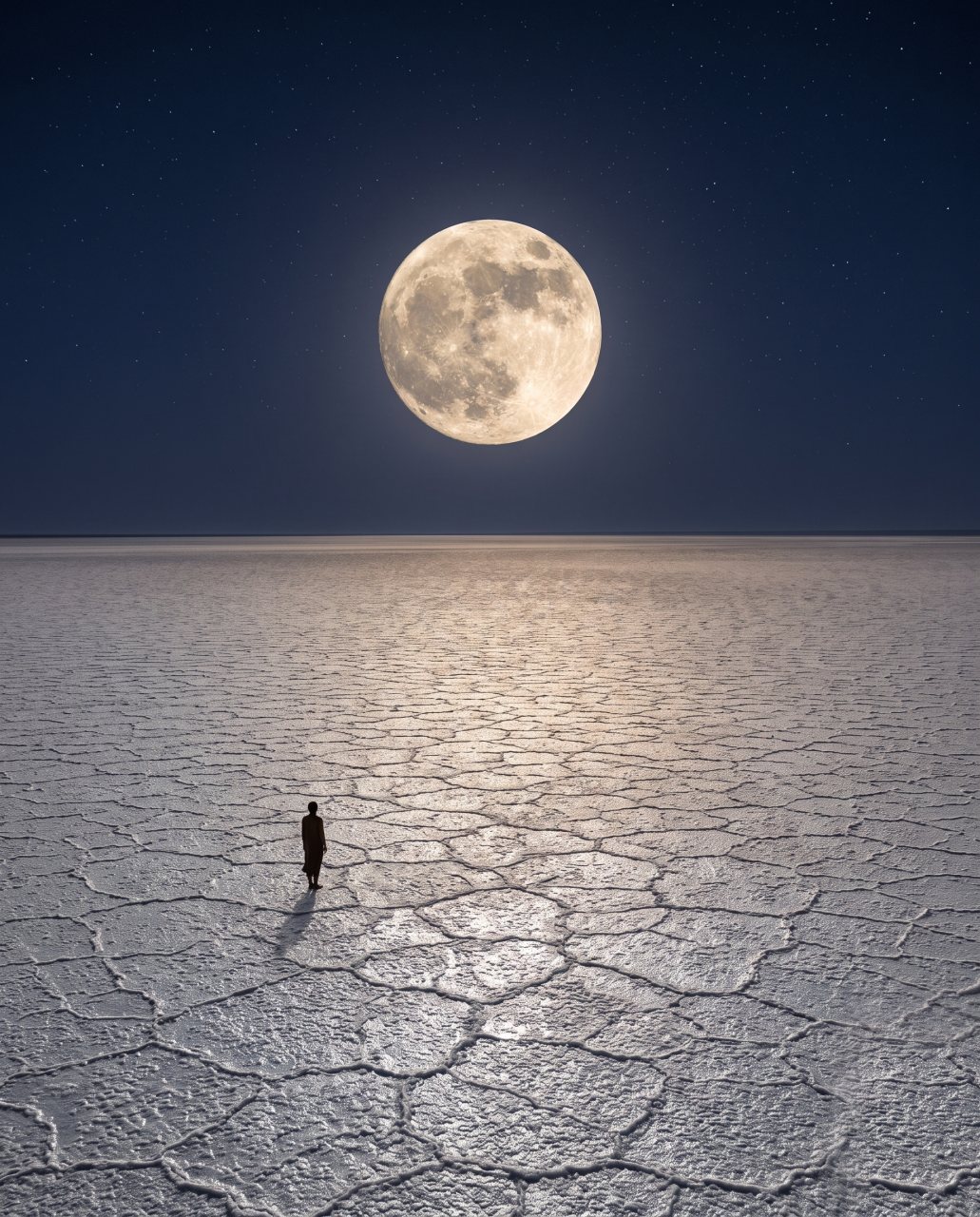 The White Rann of Kutch under a full moon