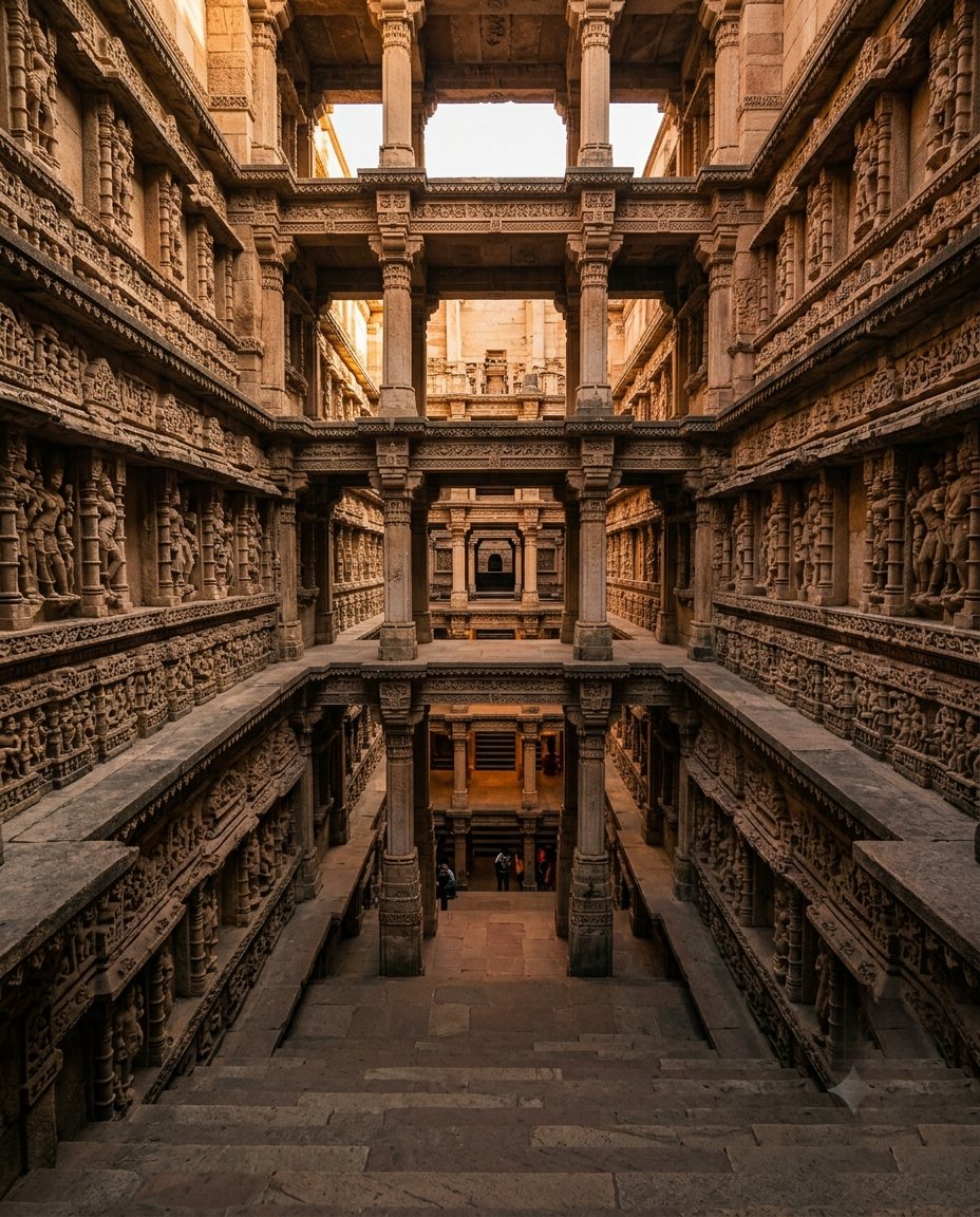 Carved interior of Rani ki Vav stepwell