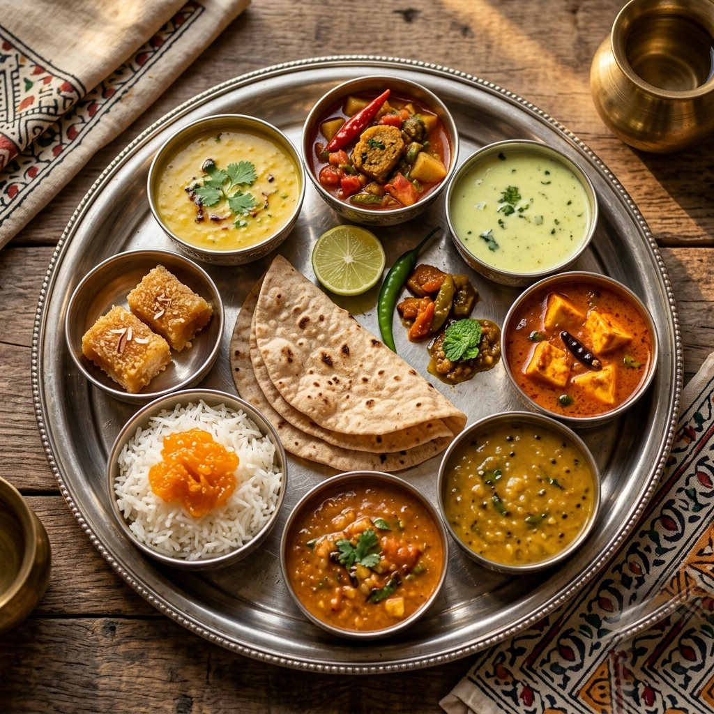 Gujarati thali spread