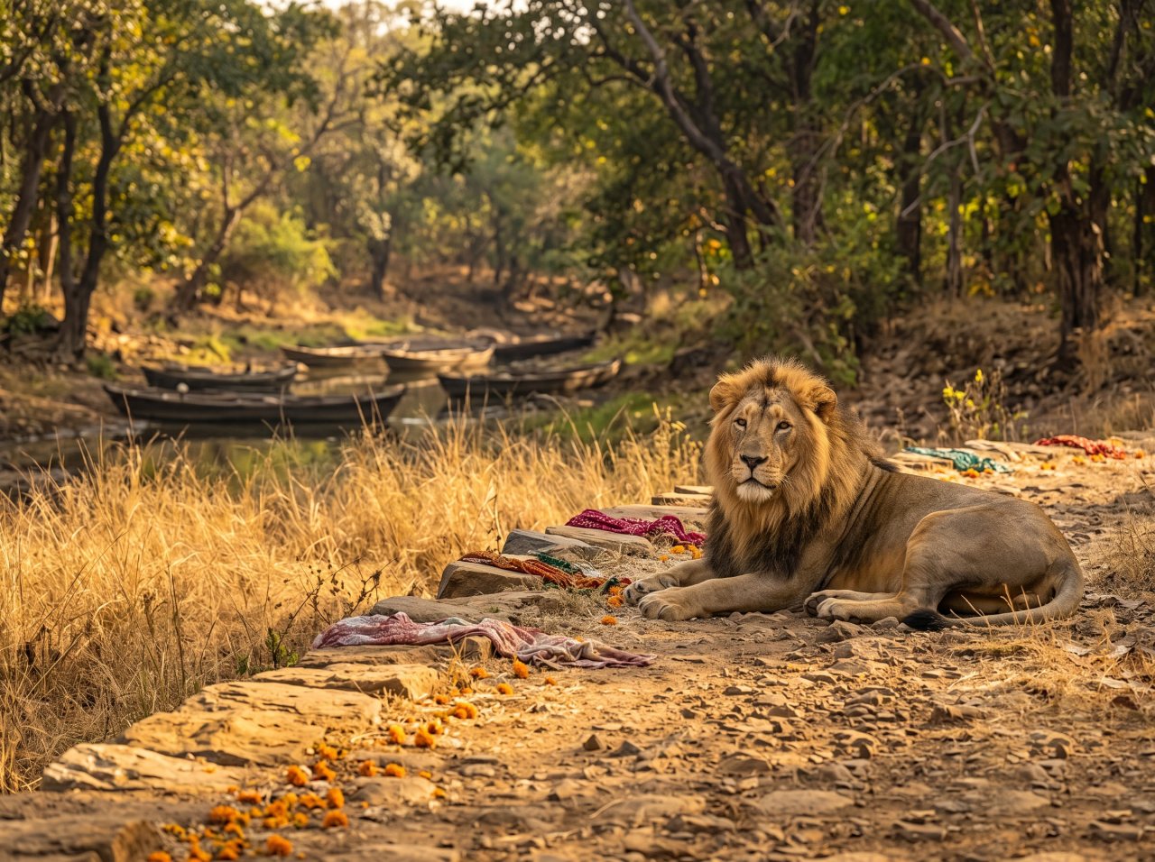 Asiatic lion at Gir