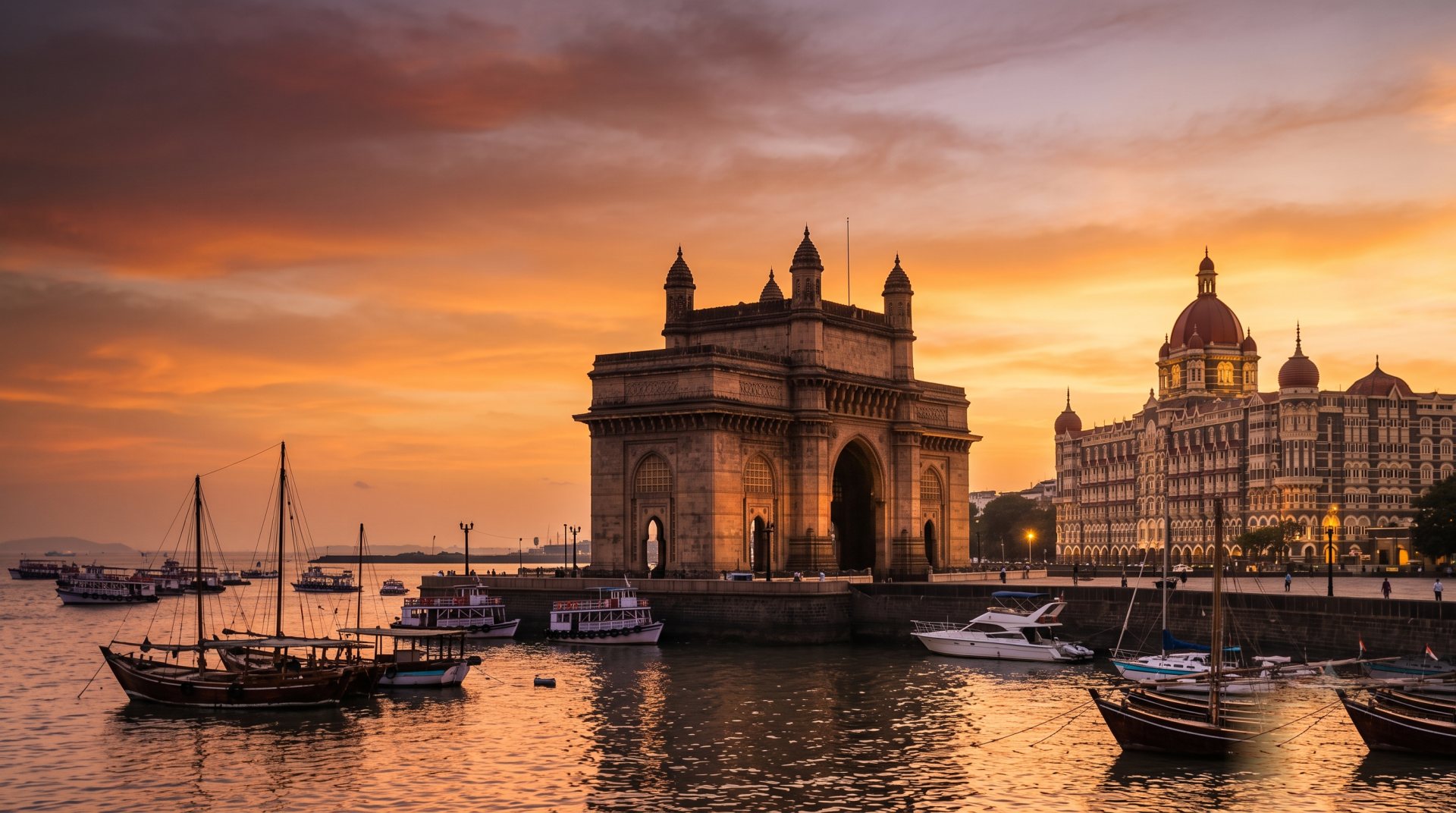 The Gateway of India in Mumbai at golden hour