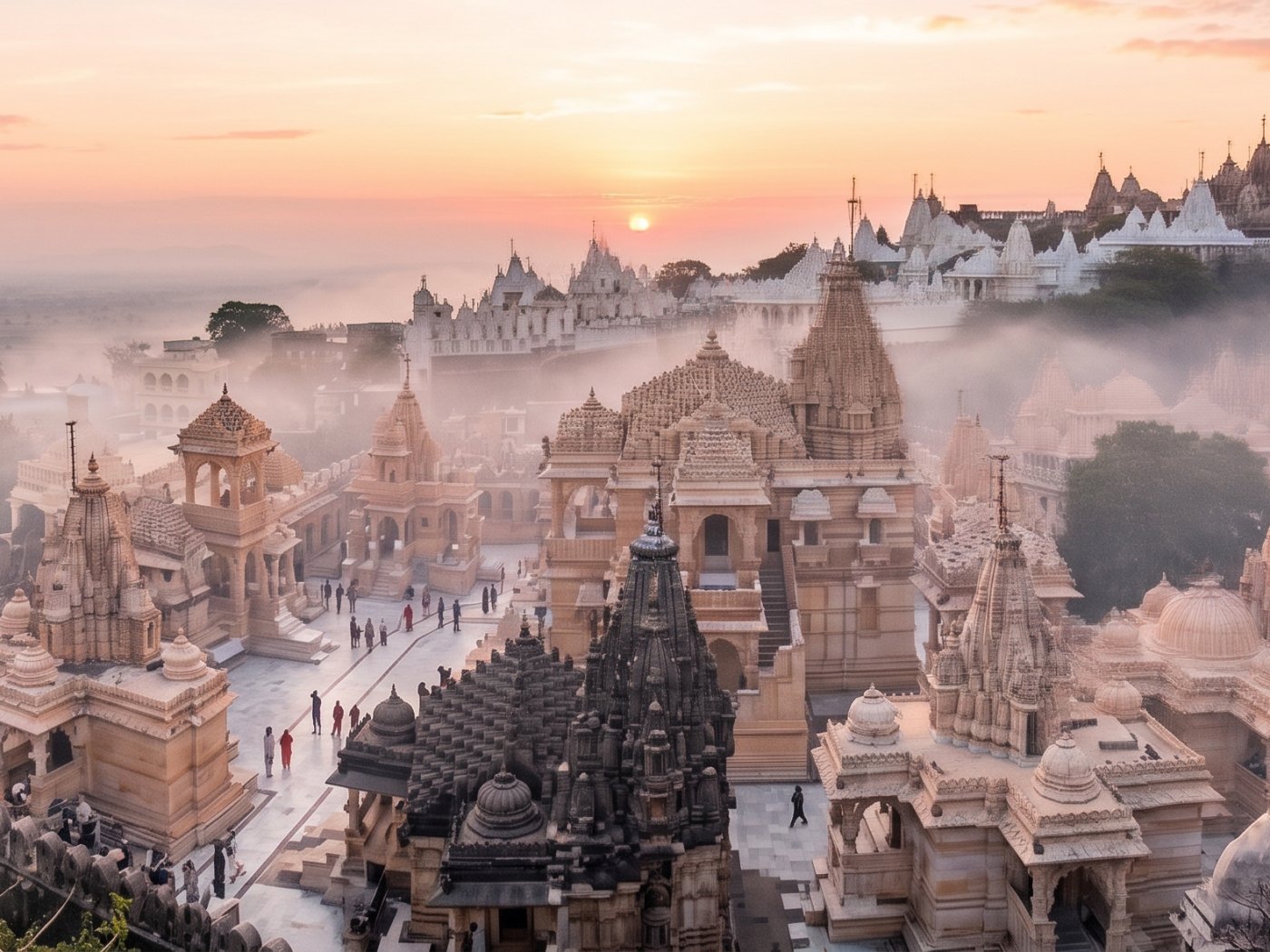 Jain temples on Shatrunjaya hill at Palitana